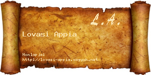 Lovasi Appia névjegykártya
